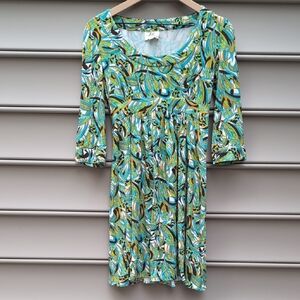 Vintage Milly of New York Dress Retro Boho Hippie Y2K Abstract Jersey Knit